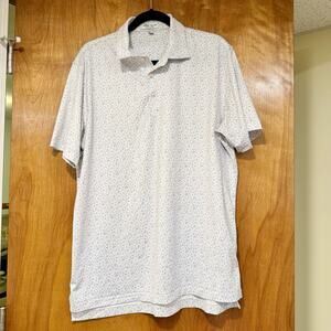 Peter Millar Summer Comfort Polo Cocktail Print Red White Blue Shirt M